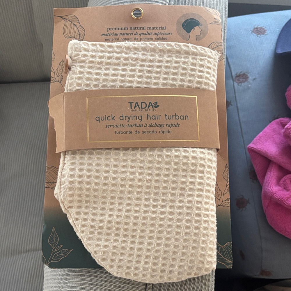 Ada Quick Drying Hair Turban - Cream